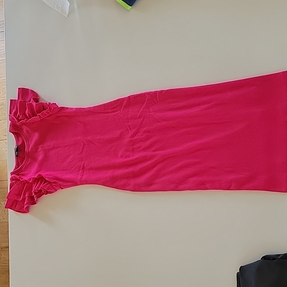 Express hot pink fitted midi dress XXS